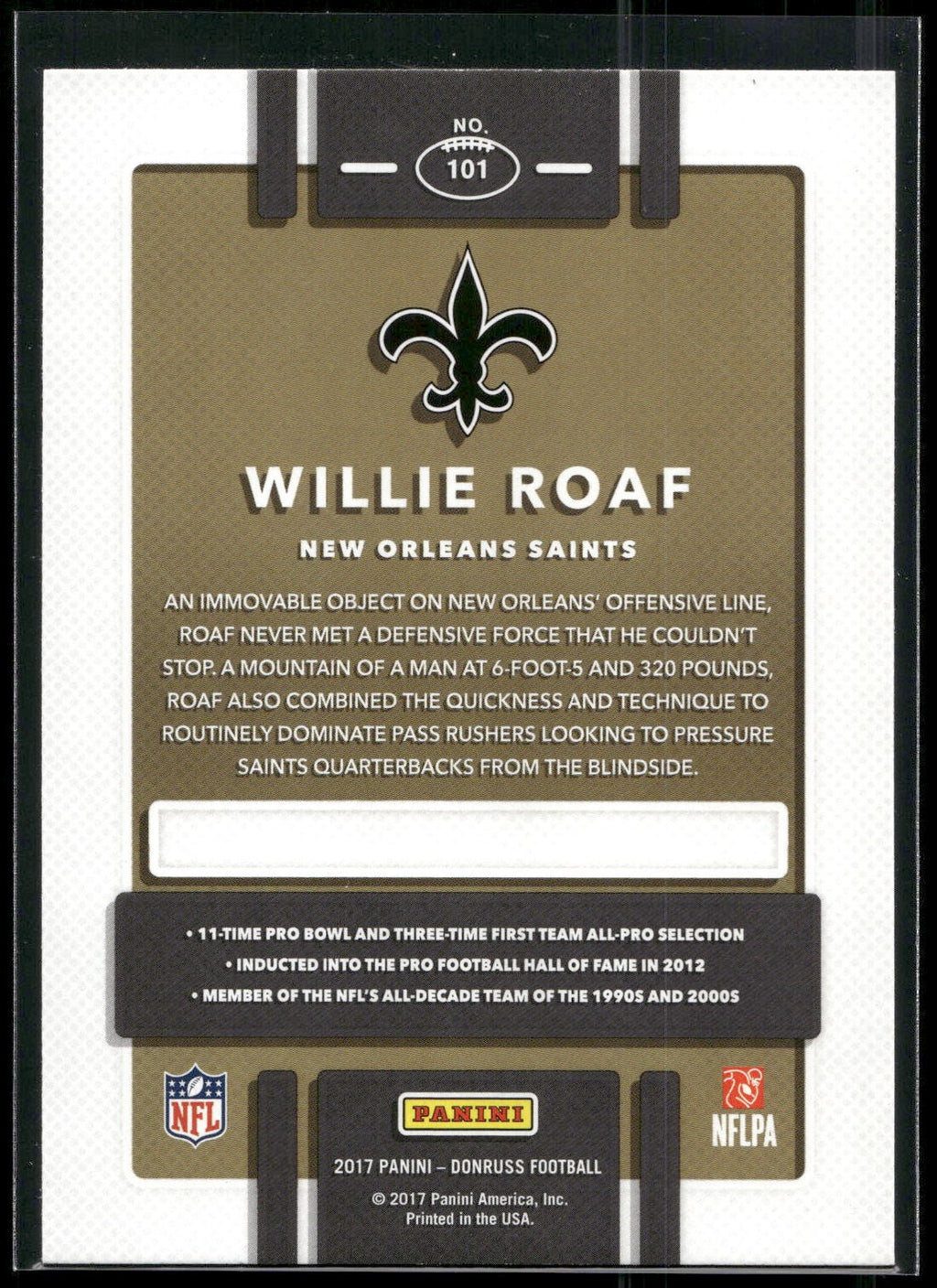 2017 Donruss #101 Willie Roaf
