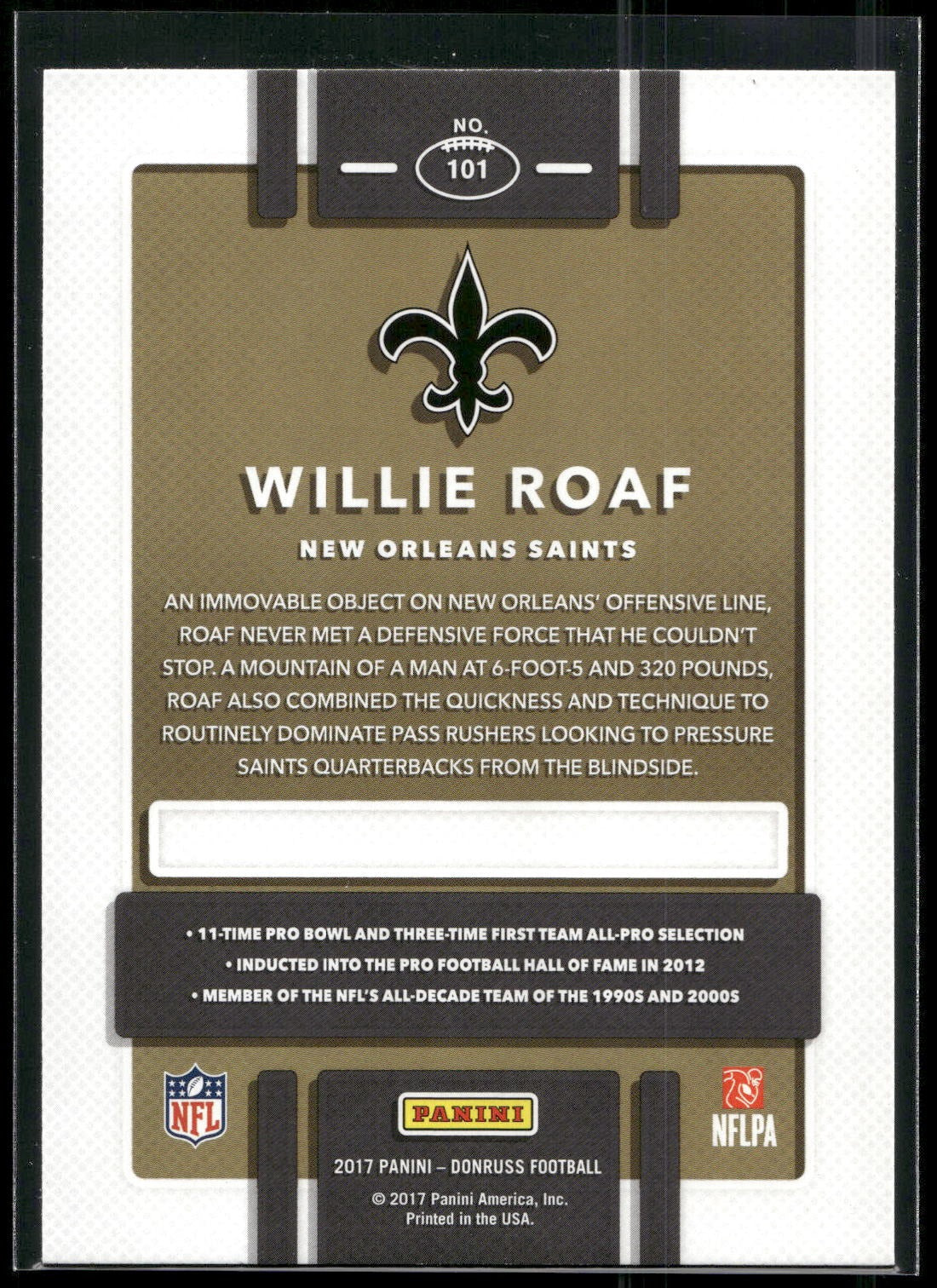 2017 Donruss #101 Willie Roaf