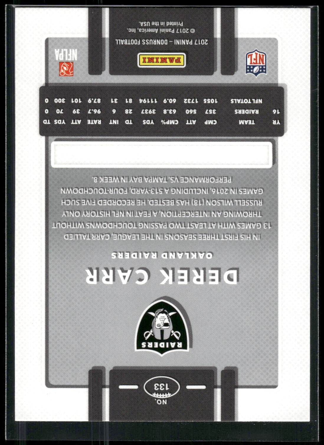 2017 Donruss #133 Derek Carr