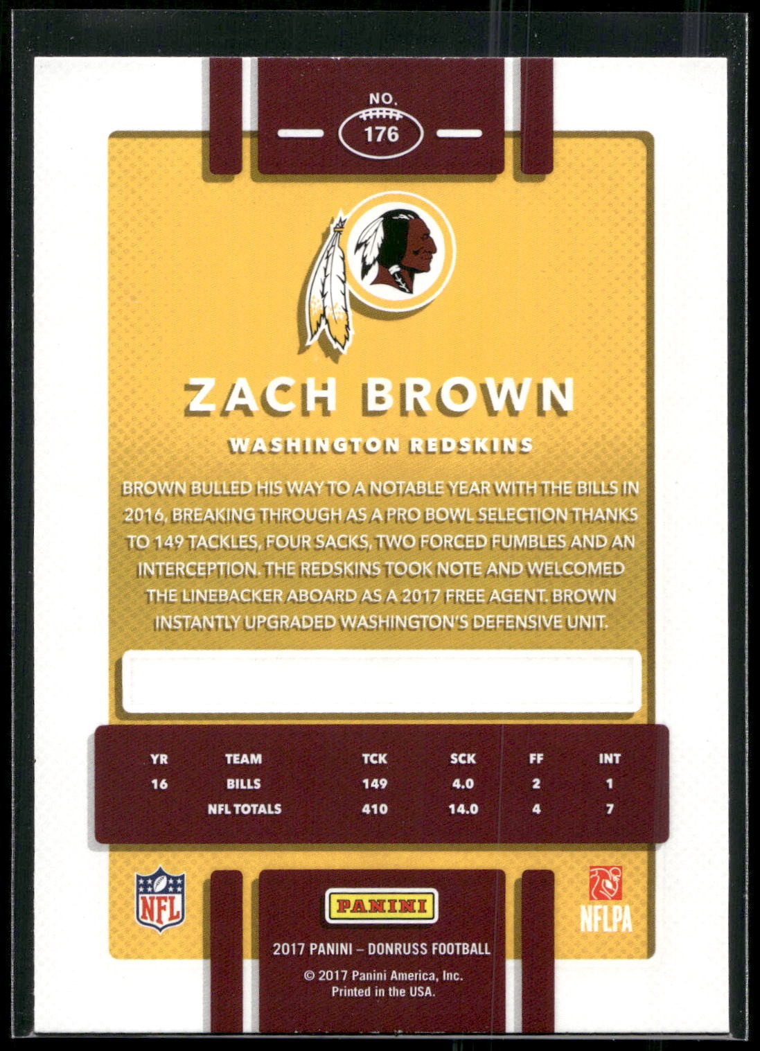 2017 Donruss #176 Zach Brown