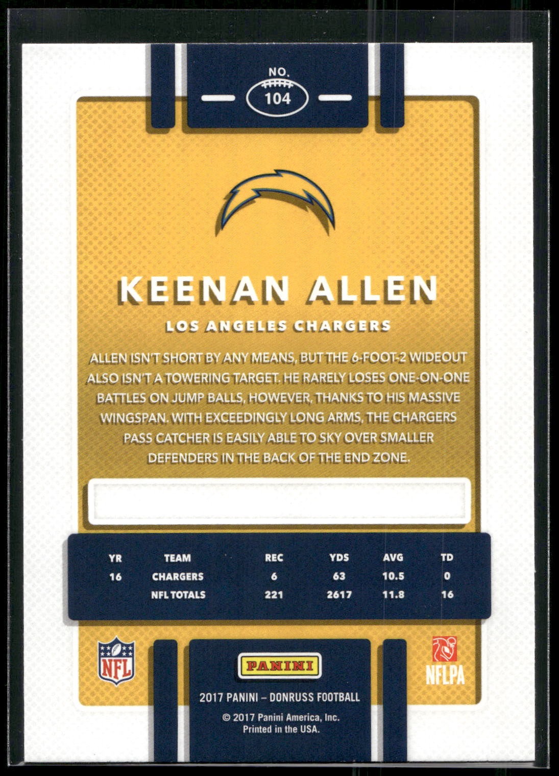 2017 Donruss #104 Keenan Allen
