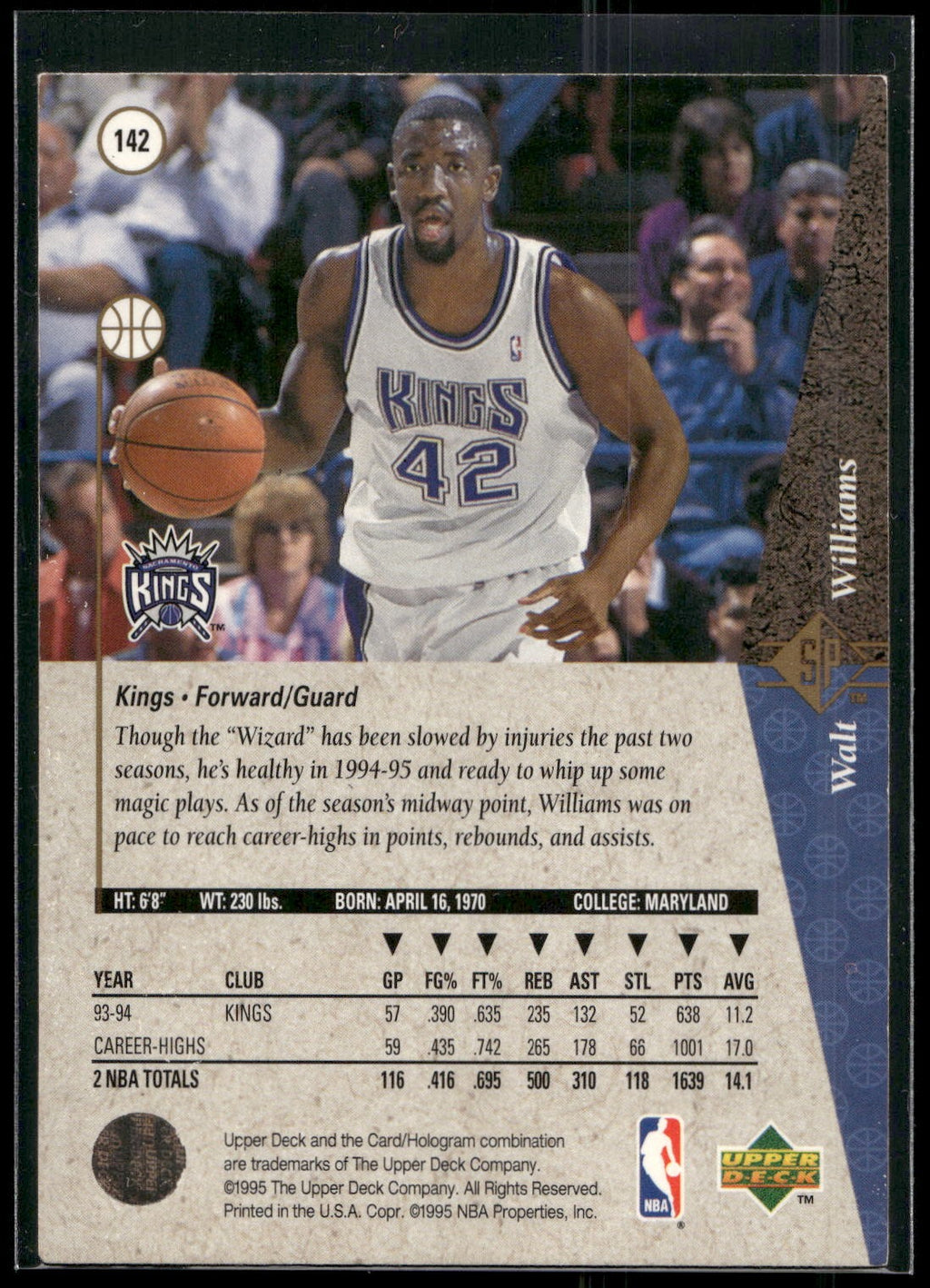 1994-95 SP #142 Walt Williams