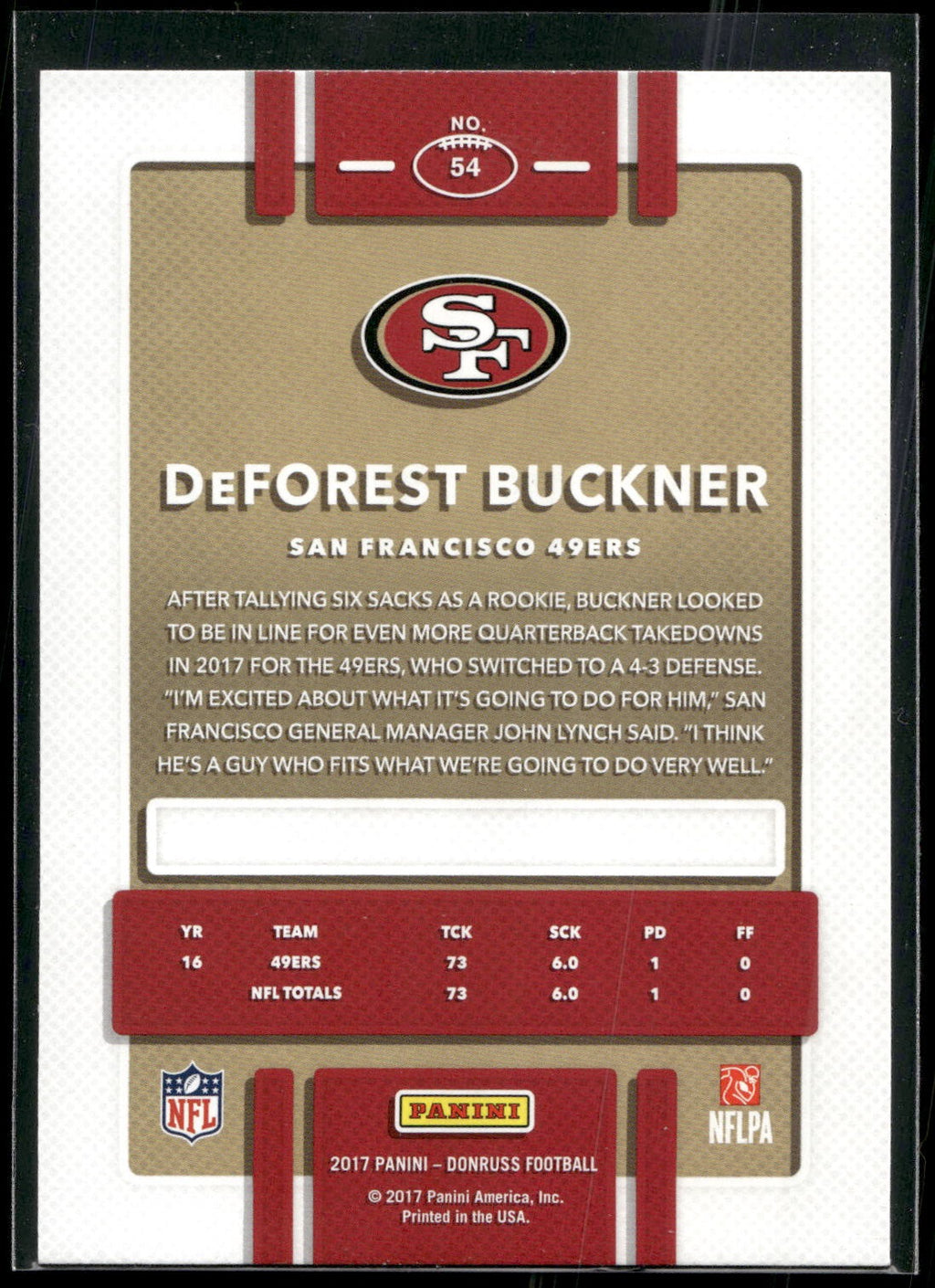 2017 Donruss #54 DeForest Buckner