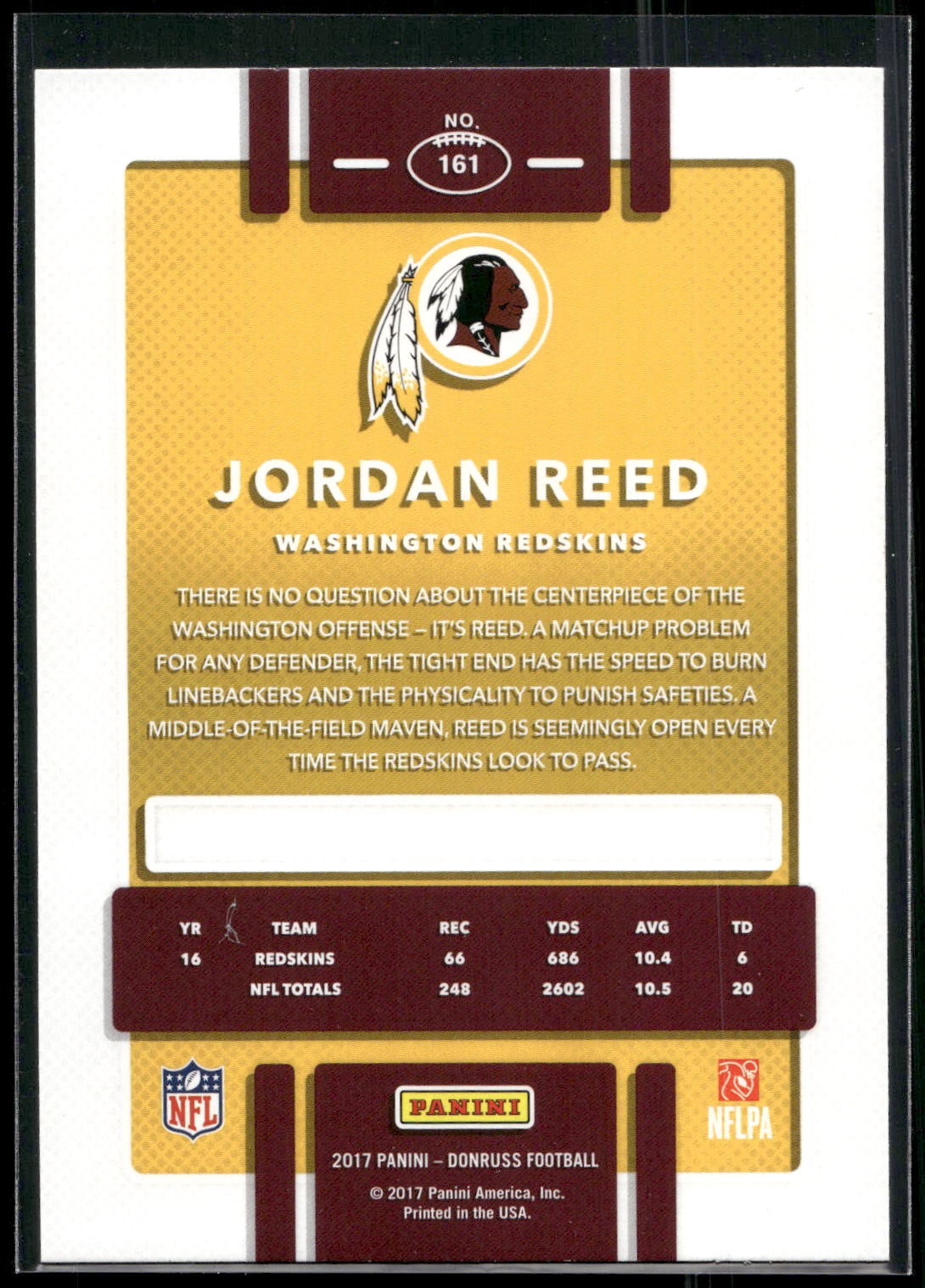 2017 Donruss #161 Jordan Reed