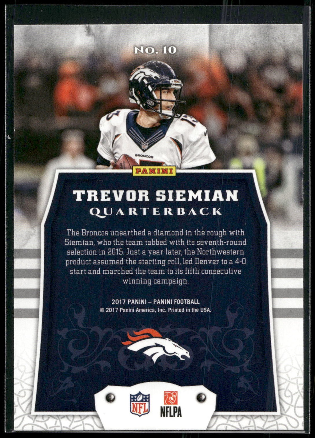 2017 Panini #10 Trevor Siemian