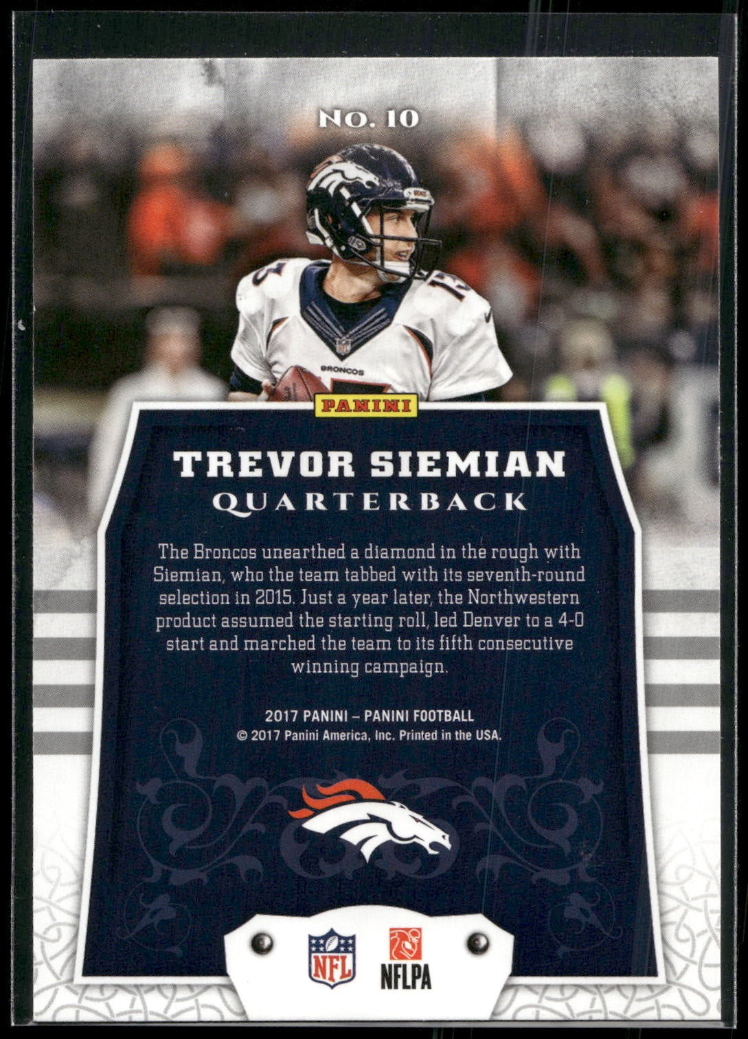 2017 Panini #10 Trevor Siemian