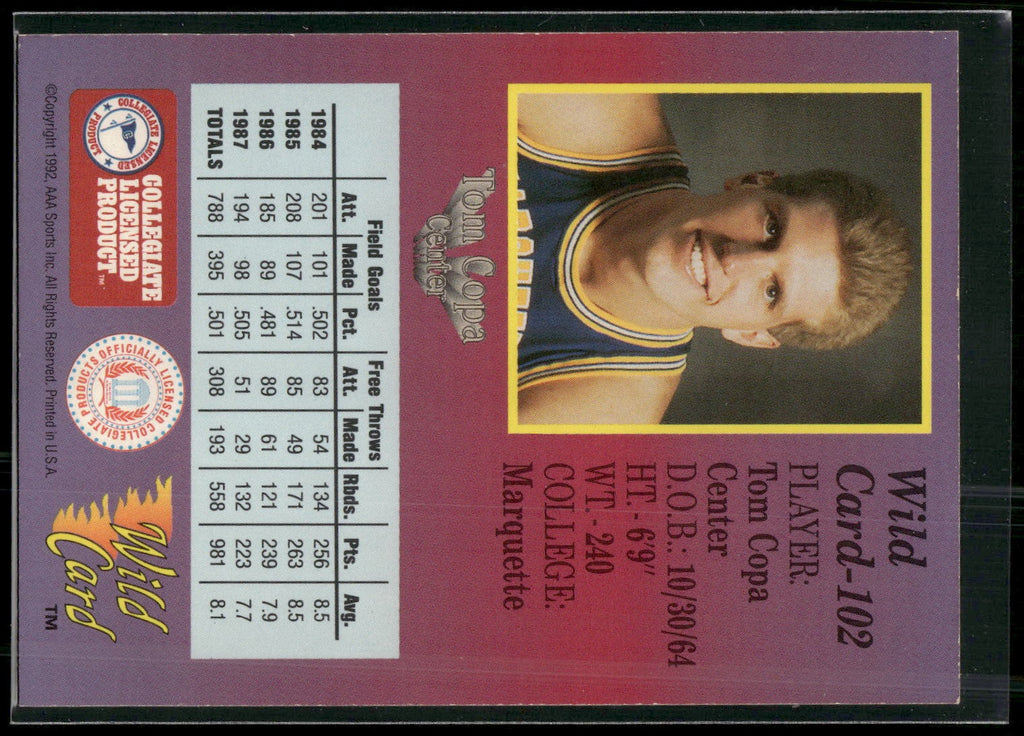 1991-92 Wild Card #102 Tom Copa