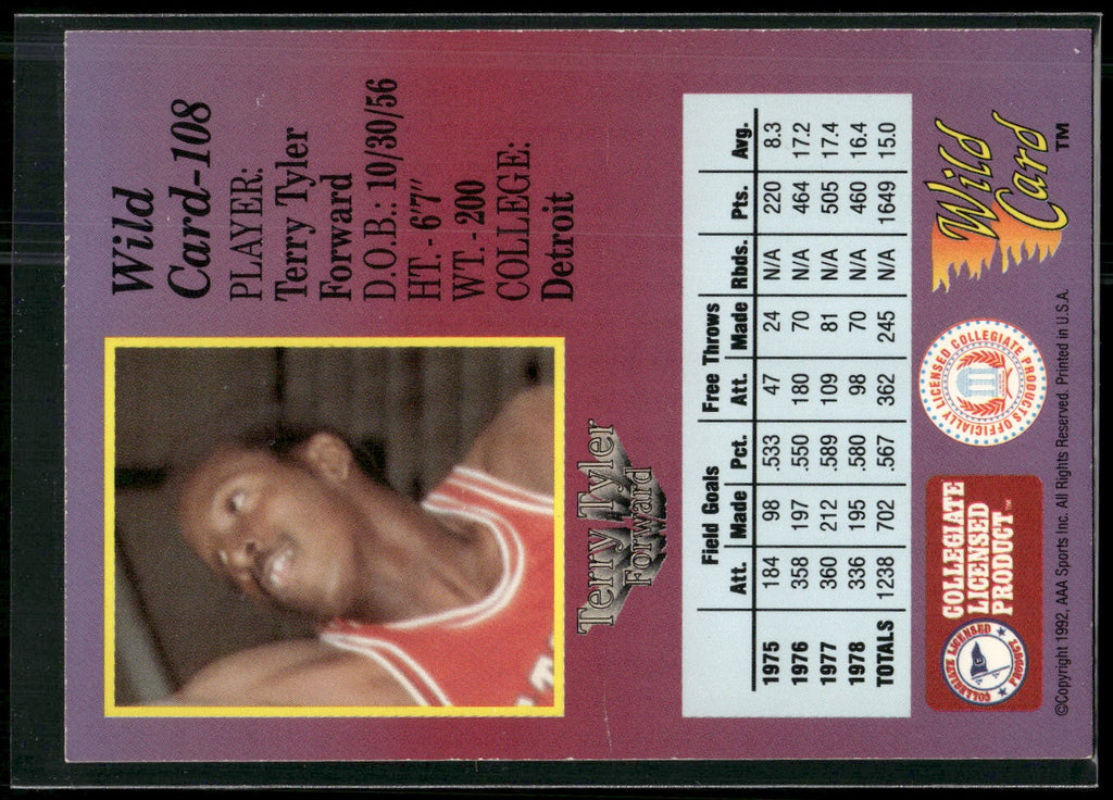 1991-92 Wild Card #108 Terry Tyler