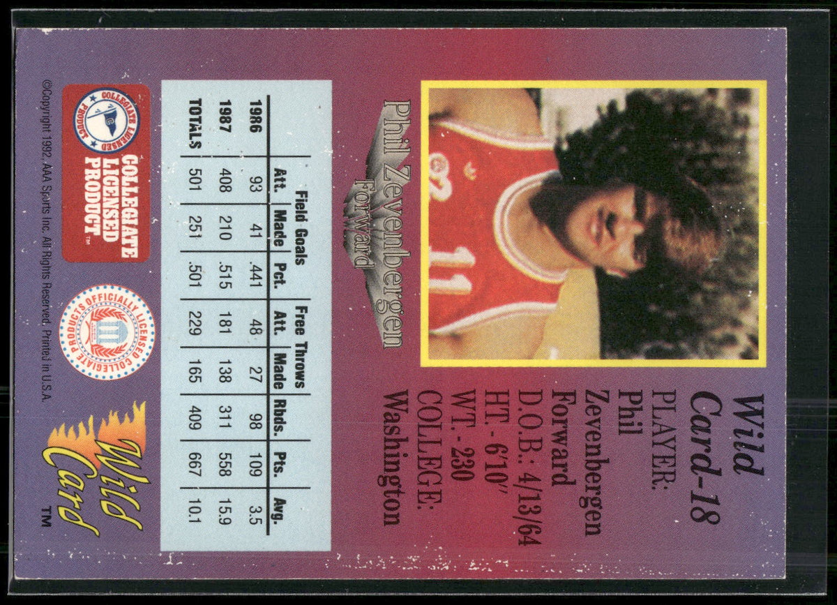 1991-92 Wild Card #18 Phil Zevenbergen