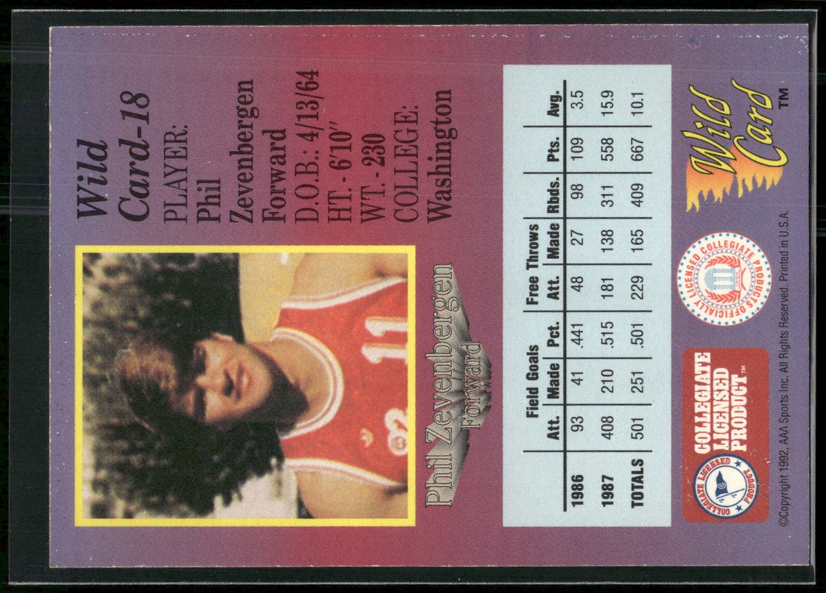 1991-92 Wild Card #18 Phil Zevenbergen