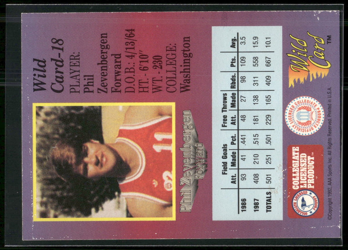 1991-92 Wild Card #18 Phil Zevenbergen