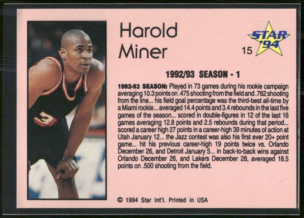 1993-94 Star #15 Harold Miner
