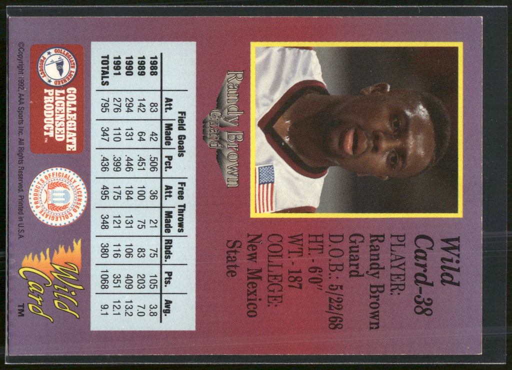 1991-92 Wild Card #38 Randy Brown