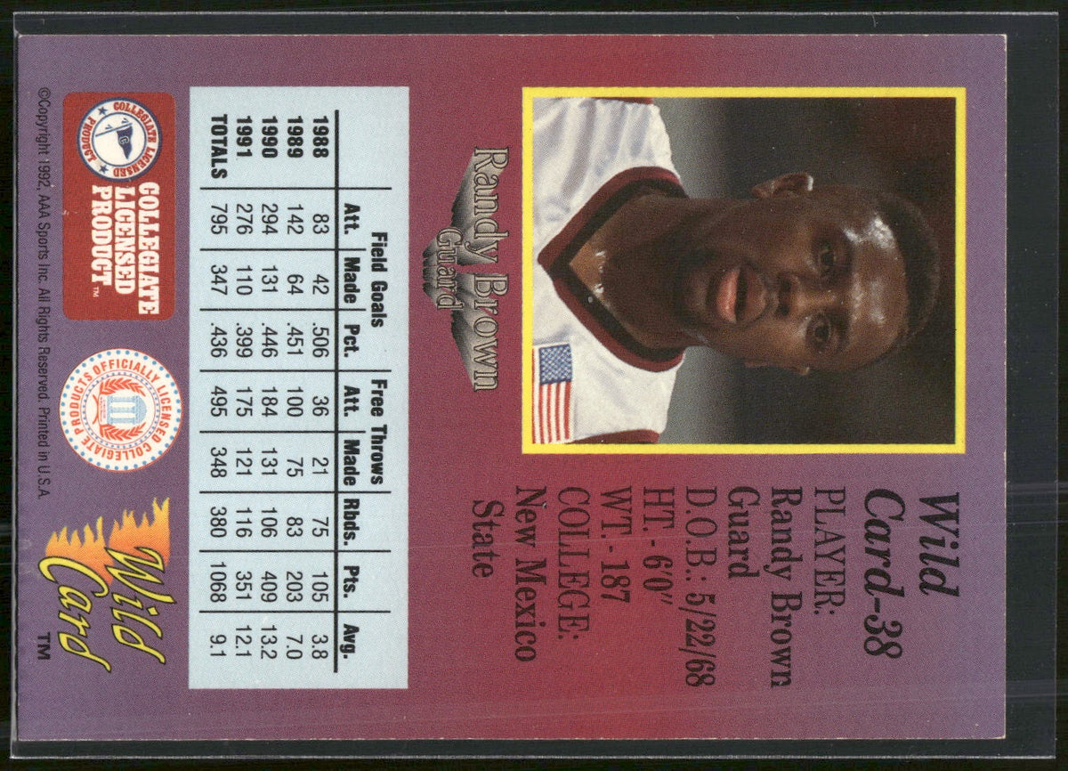 1991-92 Wild Card #38 Randy Brown