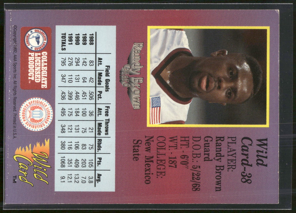 1991-92 Wild Card #38 Randy Brown