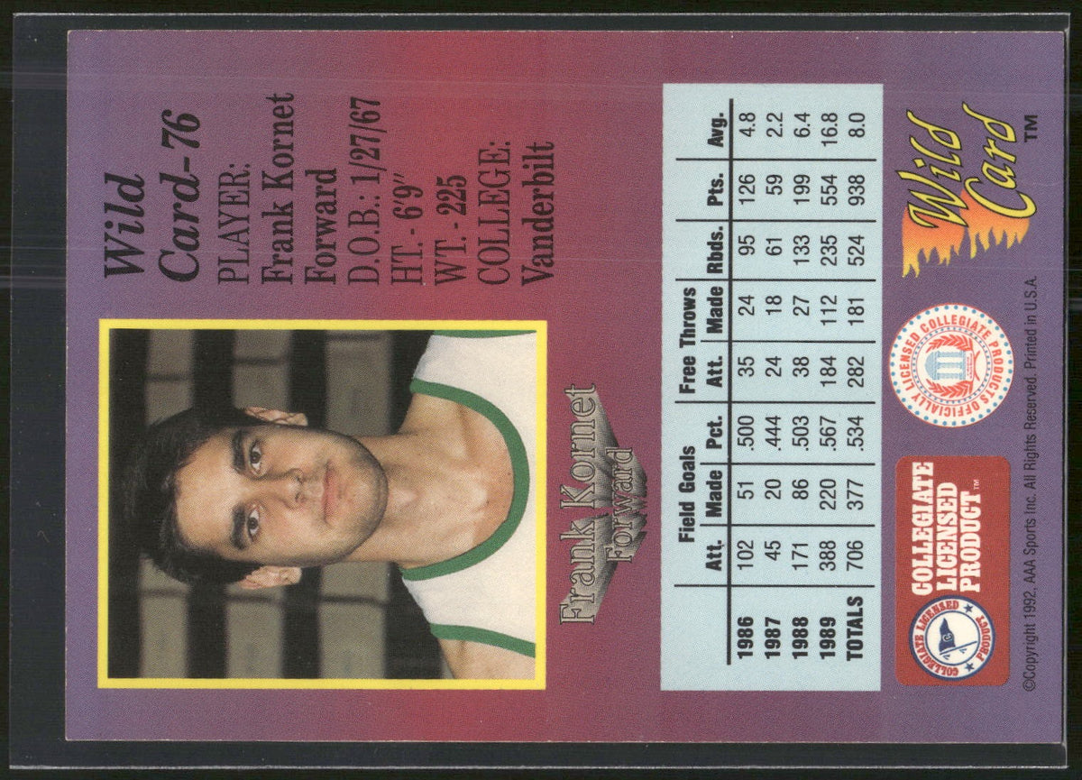 1991-92 Wild Card #76 Frank Kornet