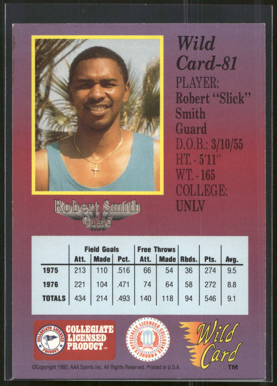 1991-92 Wild Card #81 Robert Smith