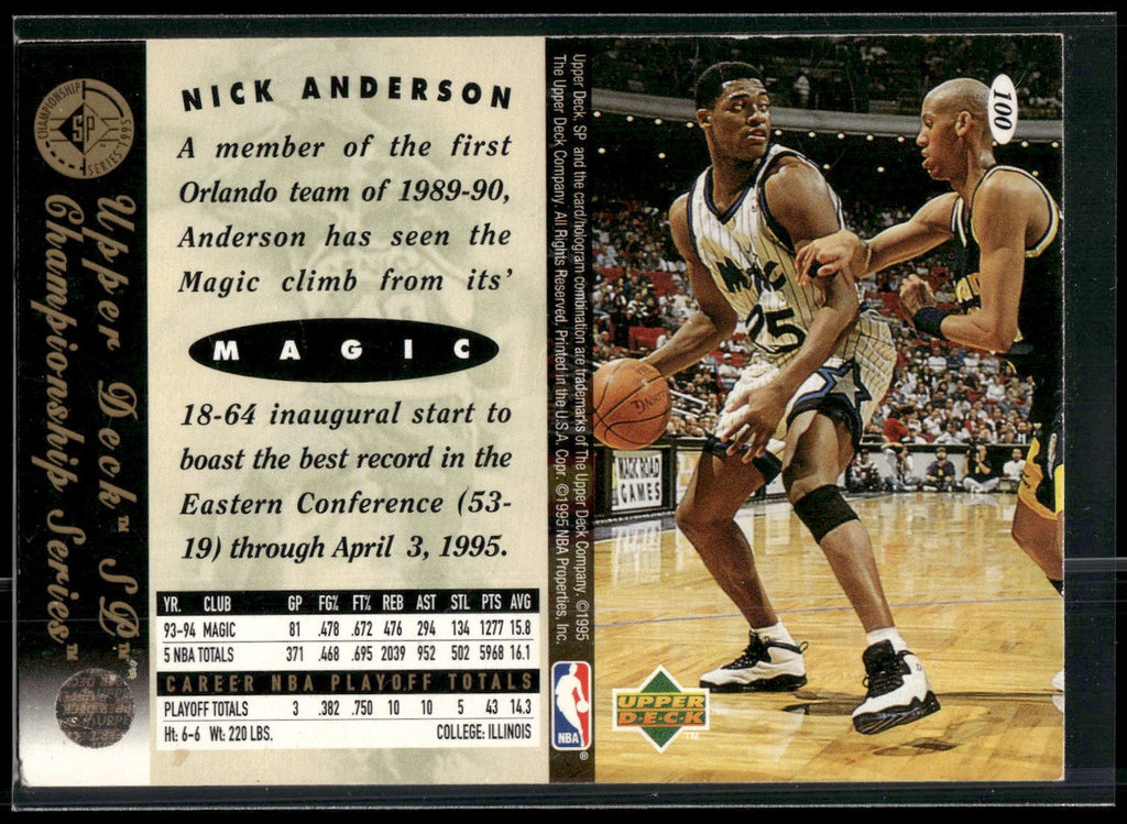 1994-95 SP Championship #100 Nick Anderson