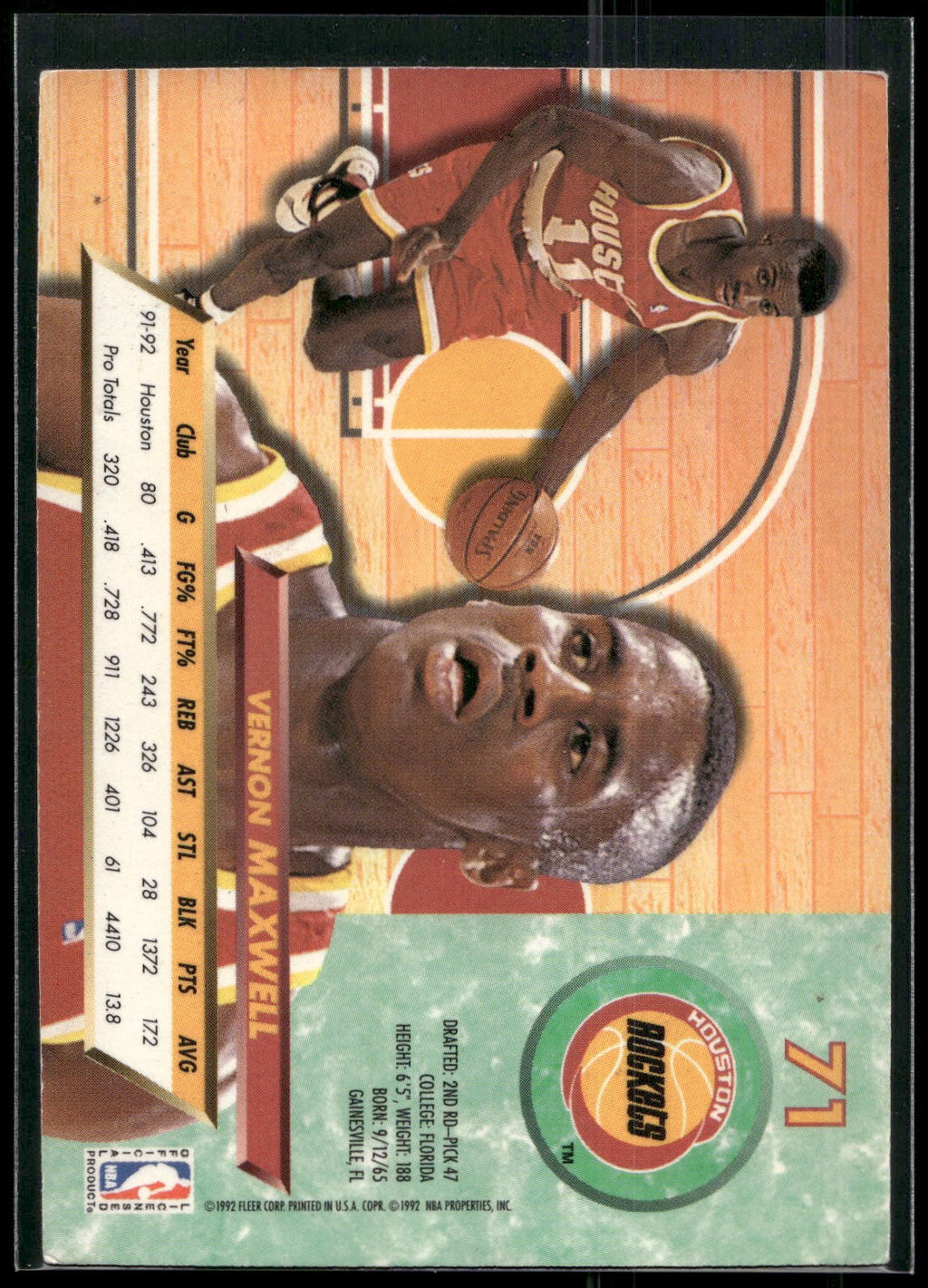 1992-93 Ultra #71 Vernon Maxwell