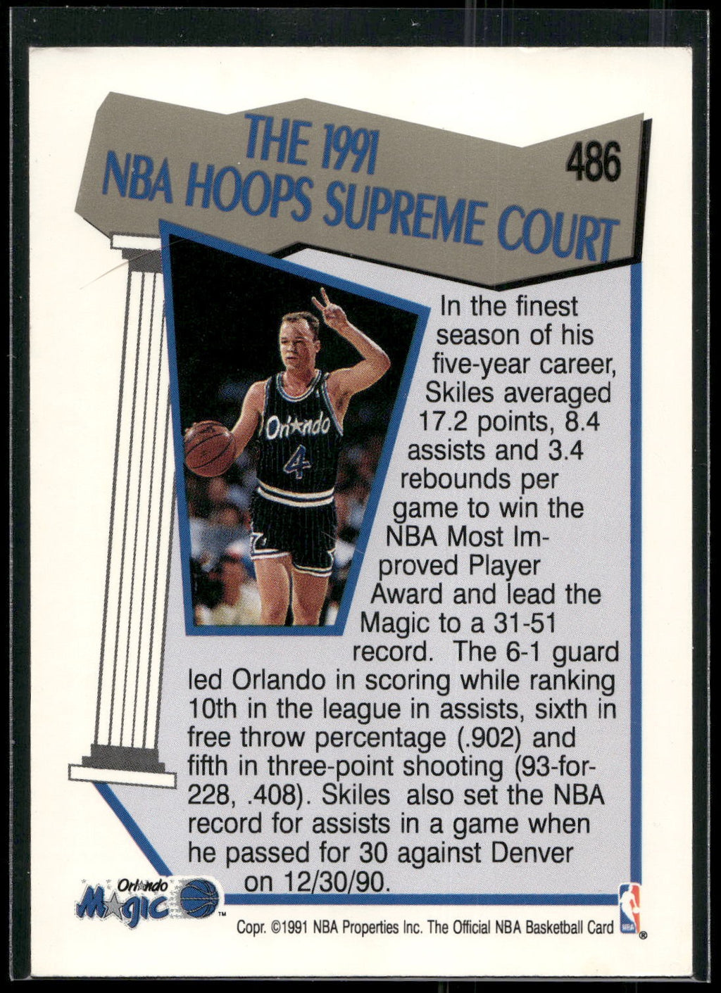 1991-92 Hoops #486 Scott Skiles