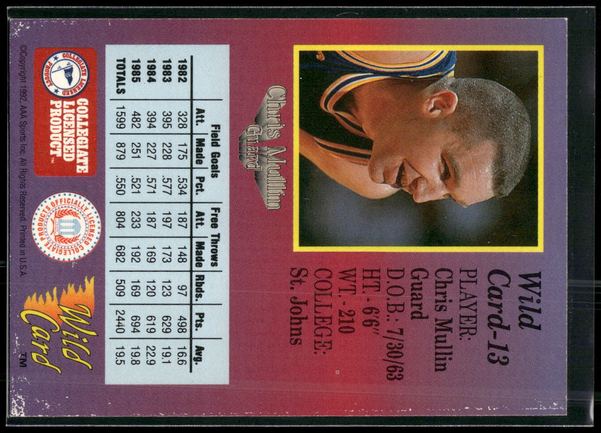 1991-92 Wild Card #13b Chris Mullin