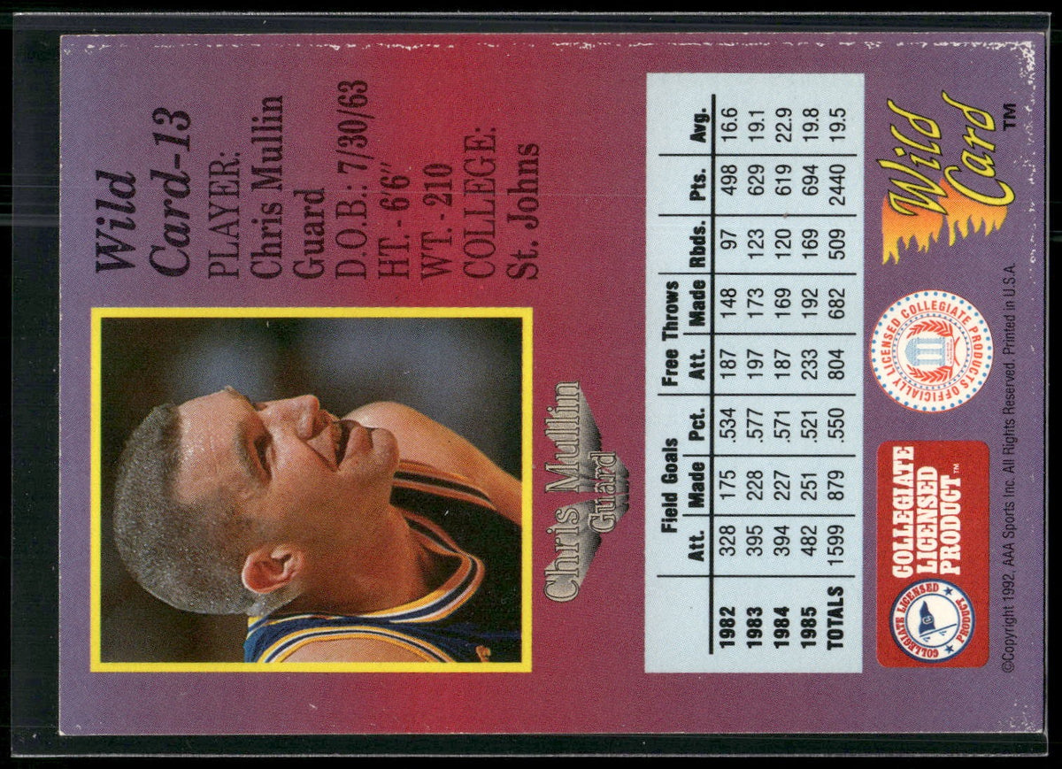 1991-92 Wild Card #13b Chris Mullin