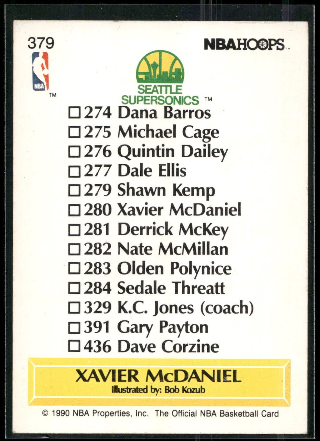 1990-91 Hoops #379 Xavier McDaniel