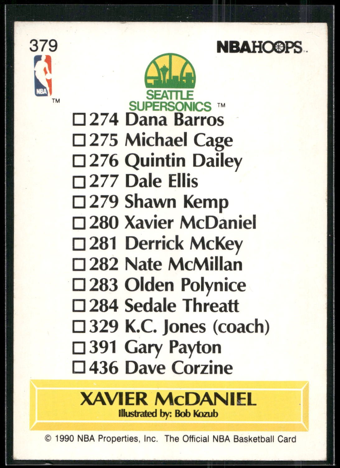 1990-91 Hoops #379 Xavier McDaniel
