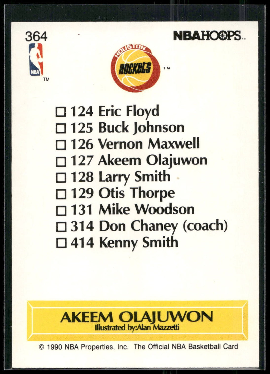 1990-91 Hoops #364 Akeem Olajuwon