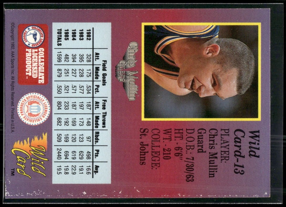 1991-92 Wild Card #13b Chris Mullin