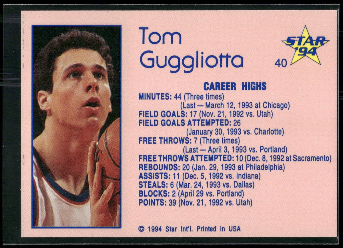 1993-94 Star #40 Tom Gugliotta