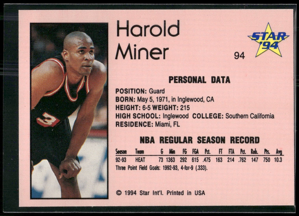 1993-94 Star #94 Harold Miner
