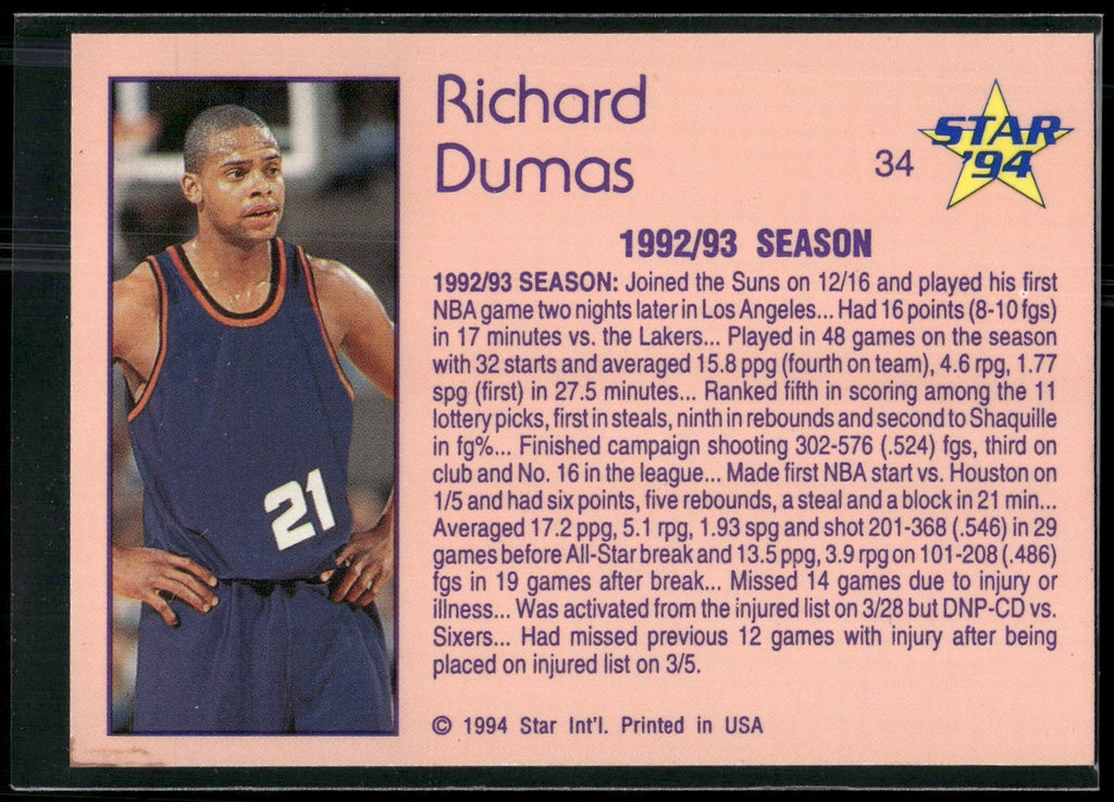 1993-94 Star #34 Richard Dumas
