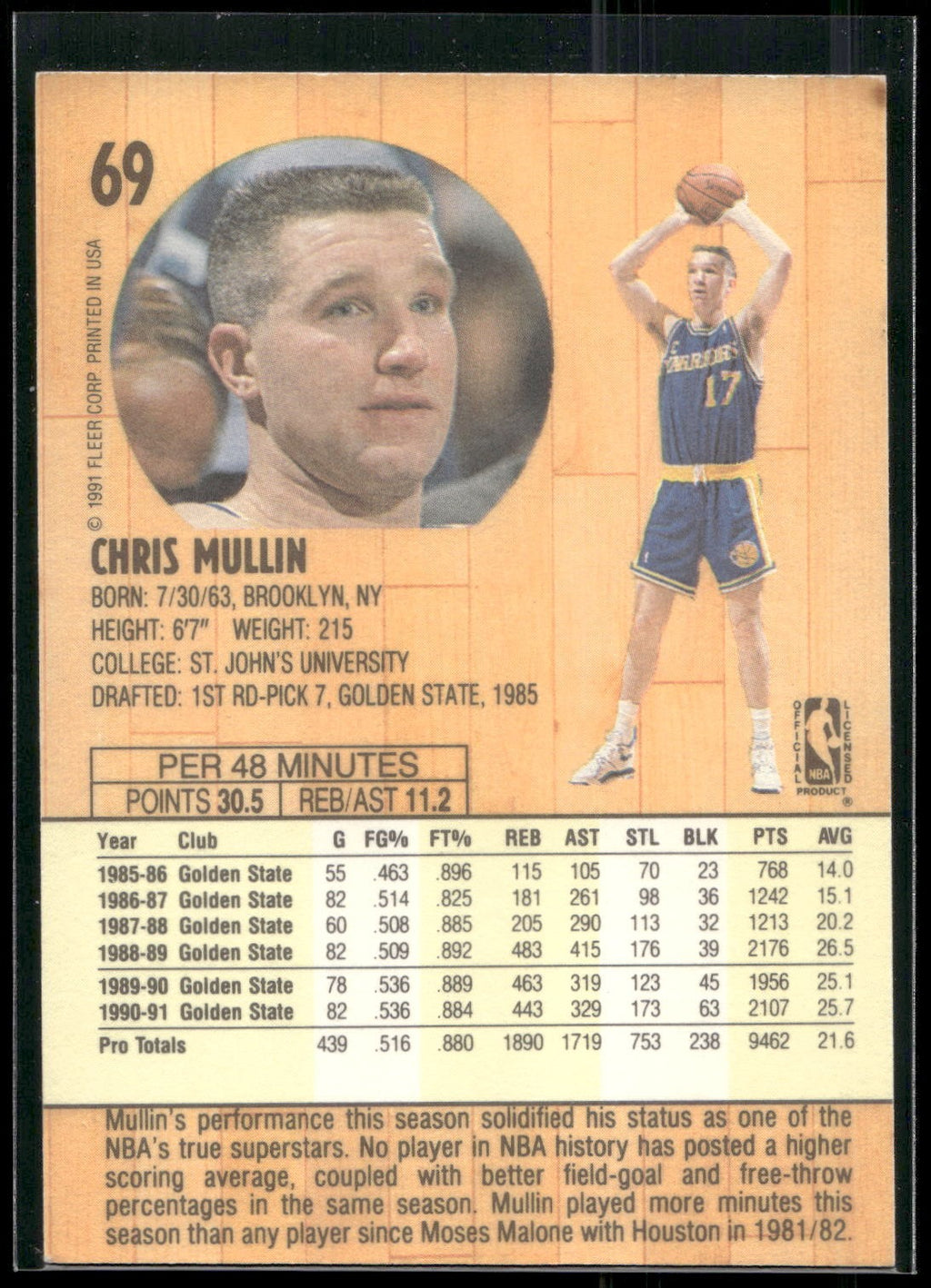 1991-92 Fleer #69 Chris Mullin