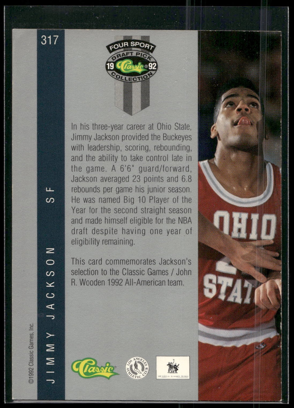1992 Classic Four Sport #317 Jimmy Jackson