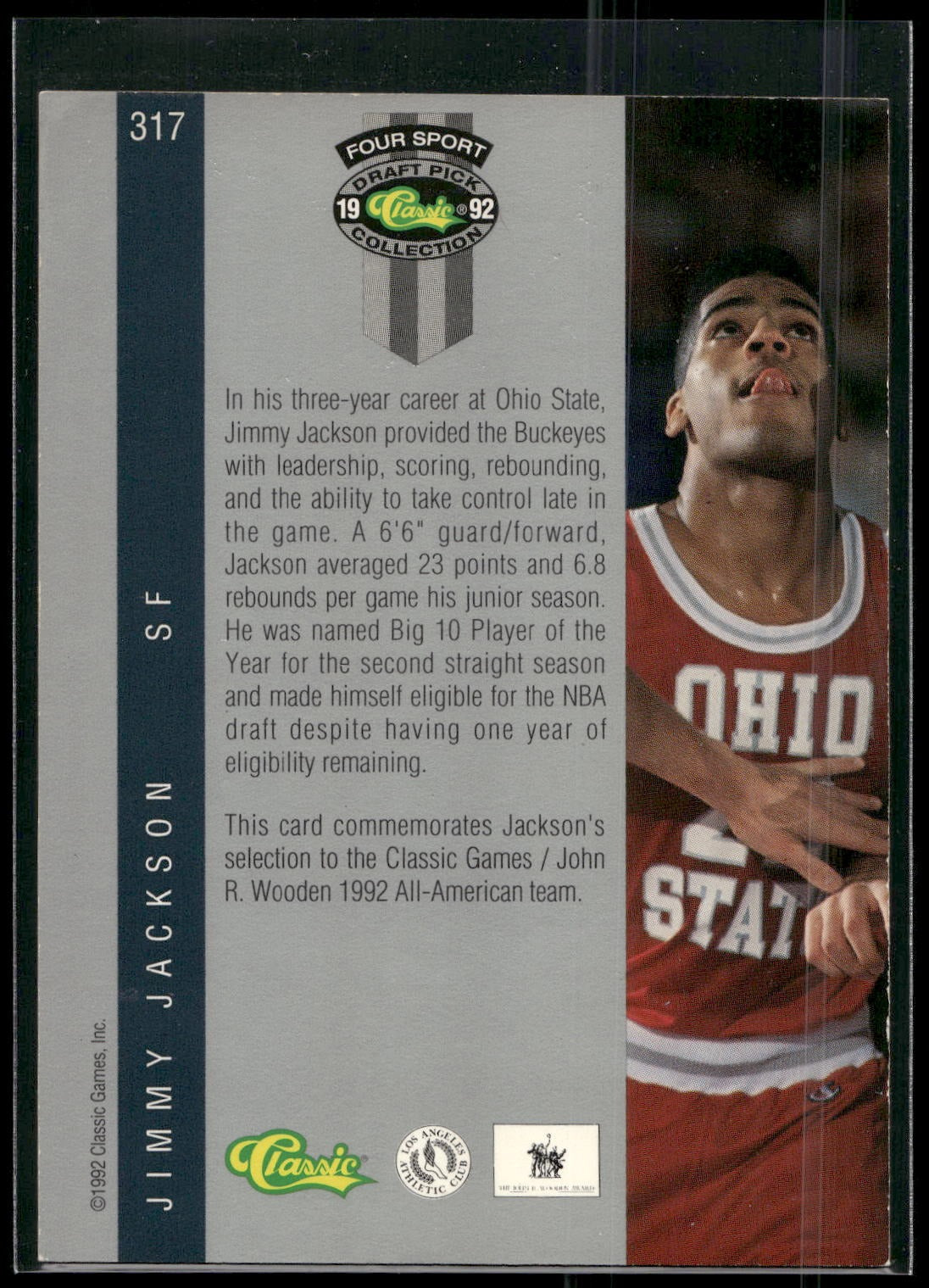 1992 Classic Four Sport #317 Jimmy Jackson