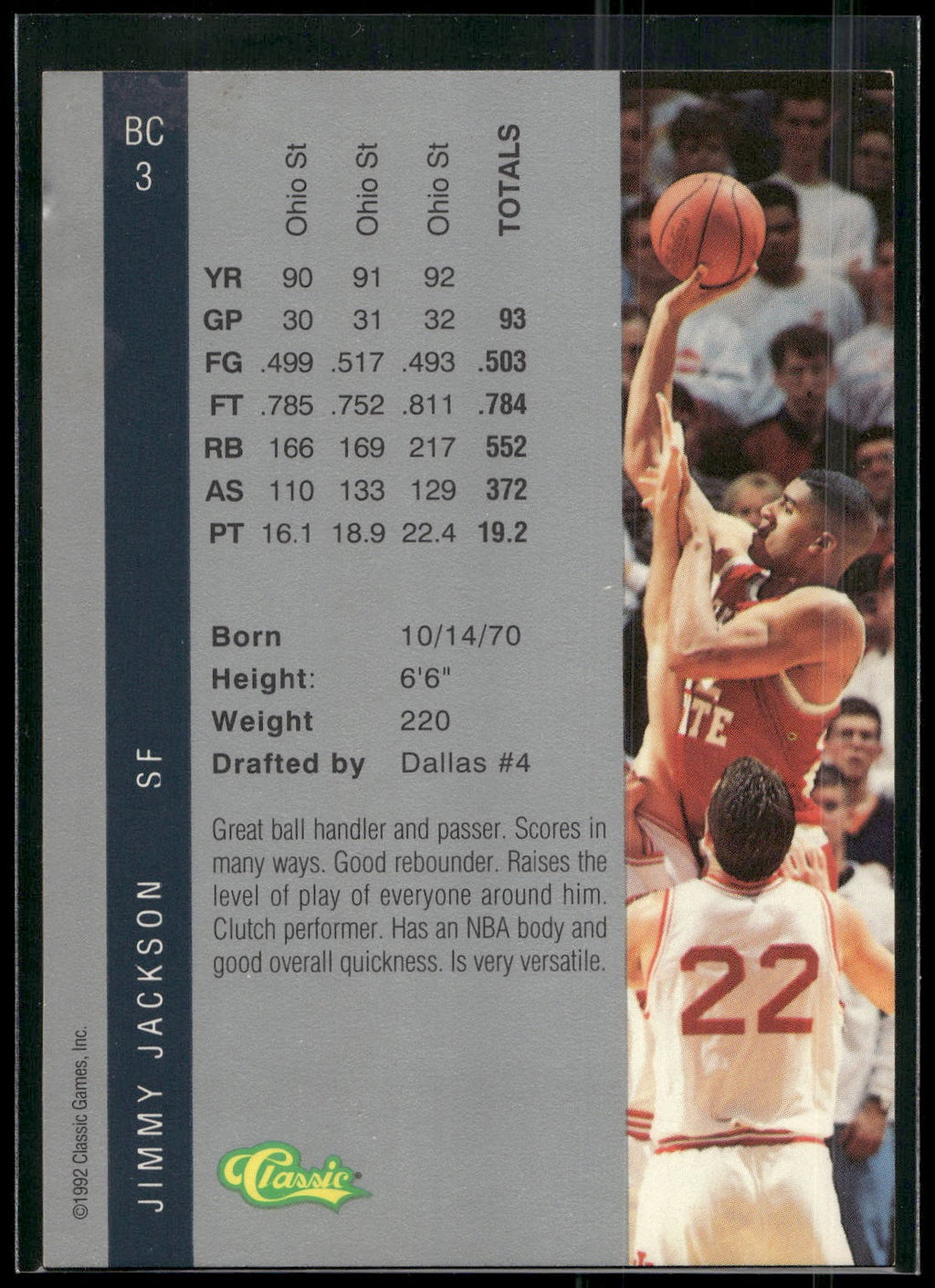1992 Classic Four Sport #28 Jimmy Jackson