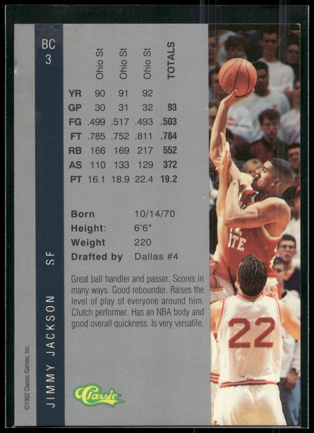 1992 Classic Four Sport #28 Jimmy Jackson