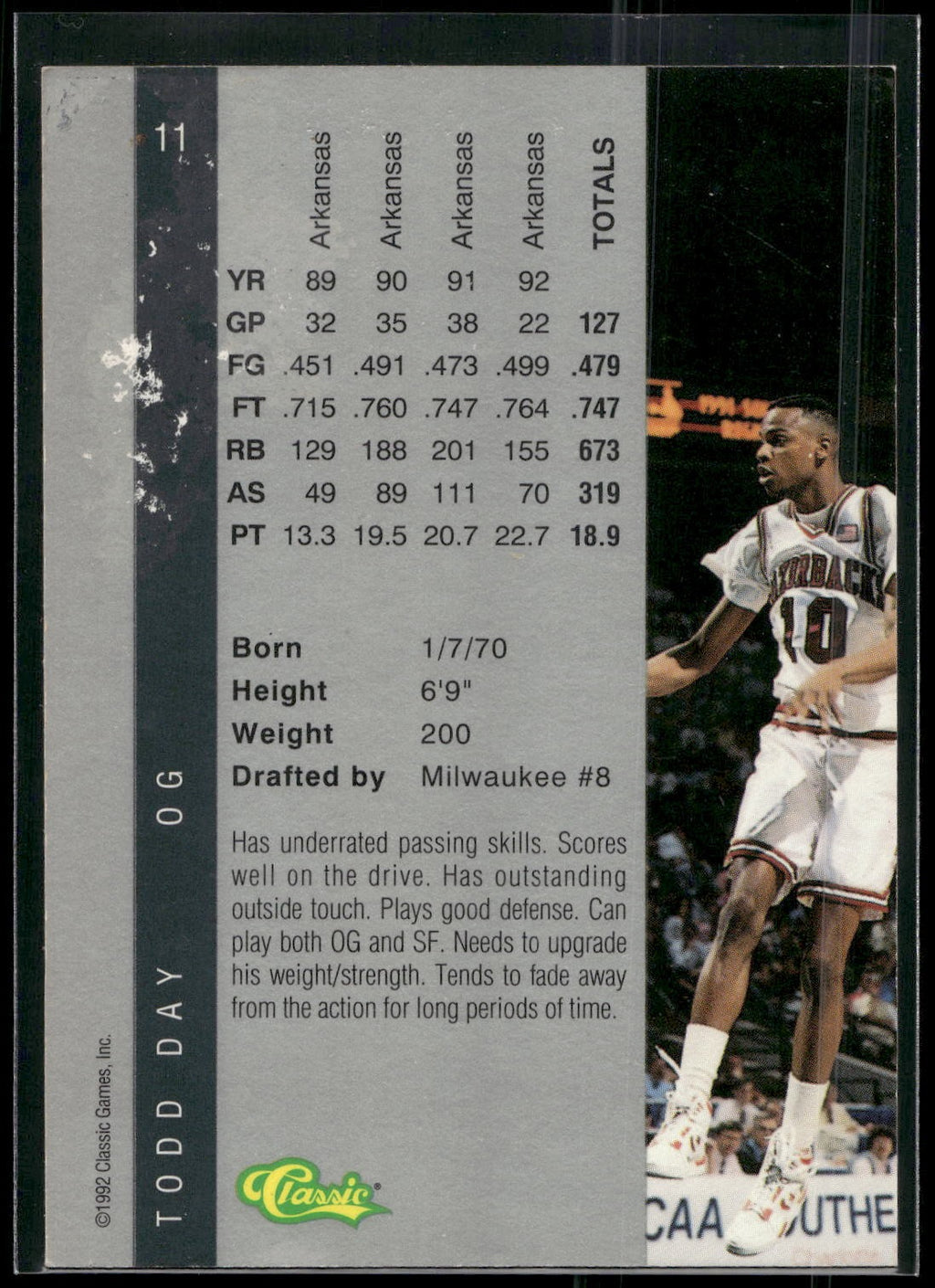 1992 Classic Four Sport #11 Todd Day