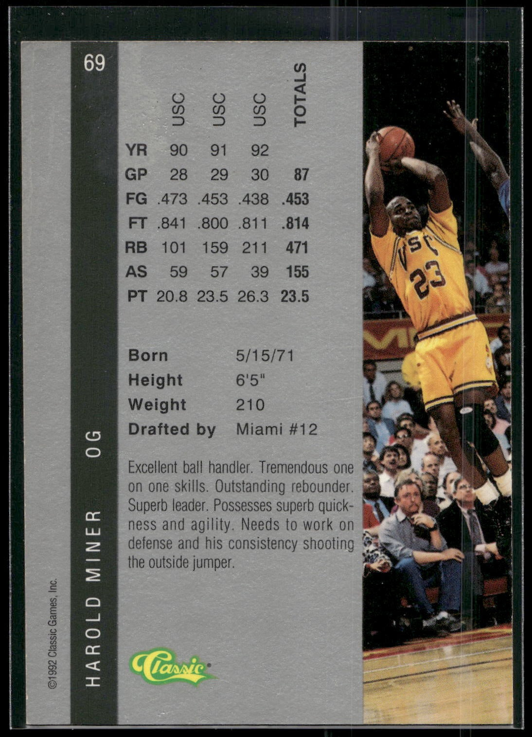 1992 Classic Four Sport #69 Harold Miner