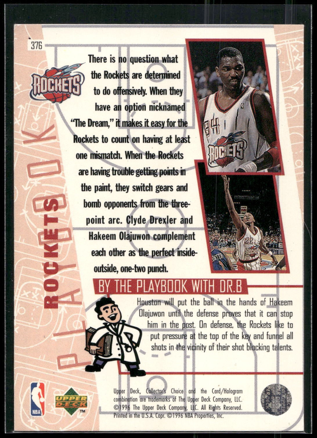 1996-97 Collector's Choice #376 Rockets Playbook PLAY