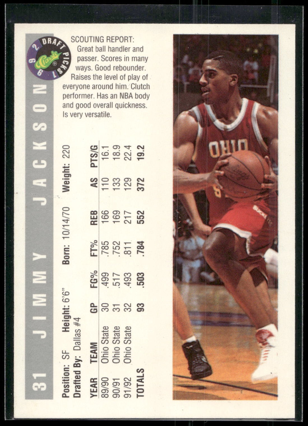 1992 Classic Draft Picks #31 Jimmy Jackson