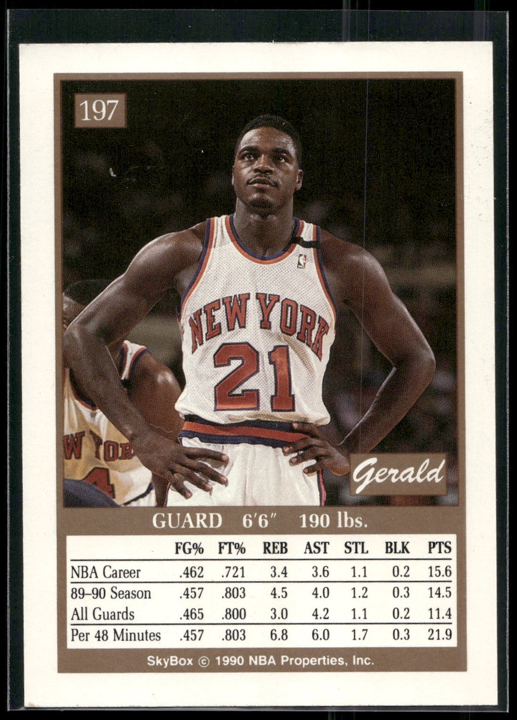 1990-91 SkyBox #197 Gerald Wilkins