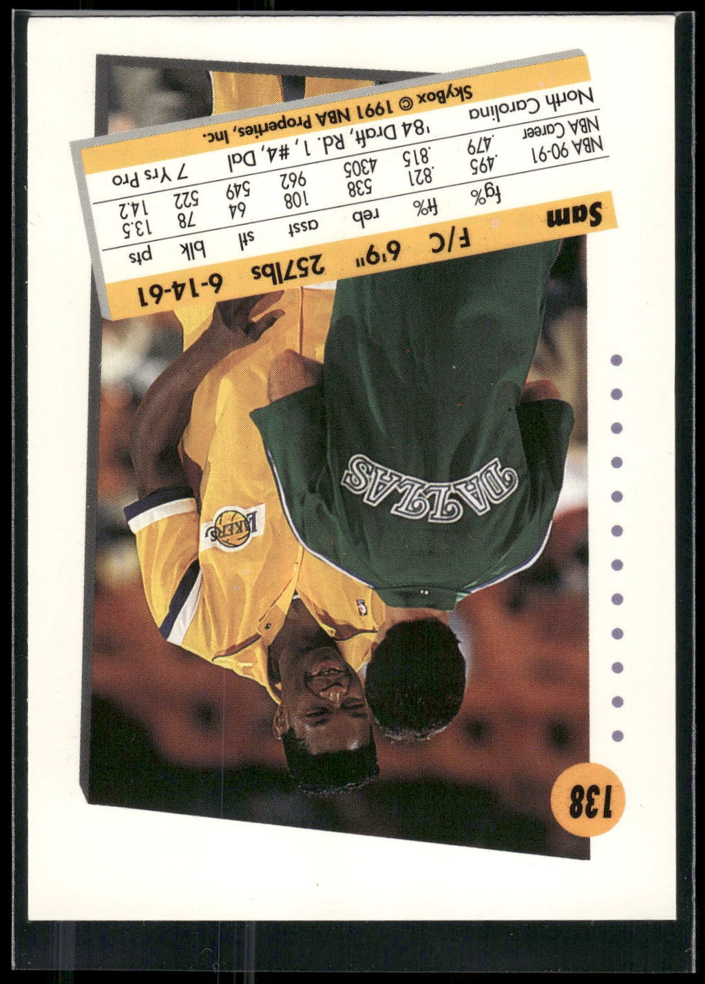 1991-92 SkyBox #138 Sam Perkins
