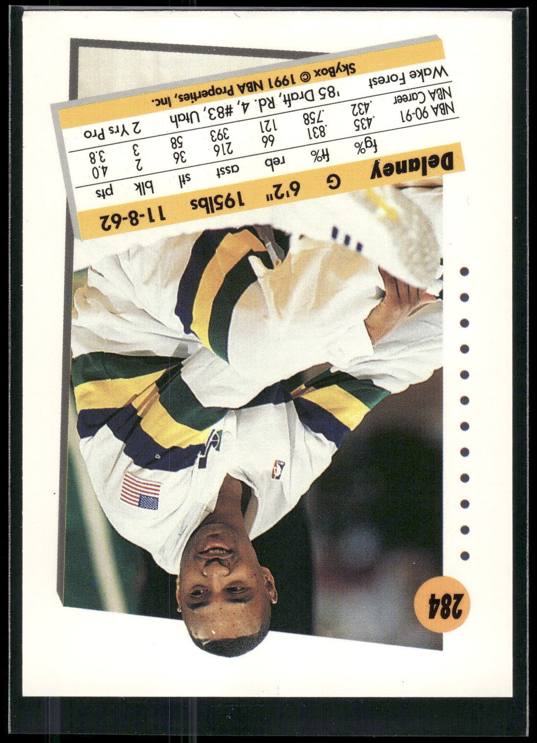 1991-92 SkyBox #284 Delaney Rudd