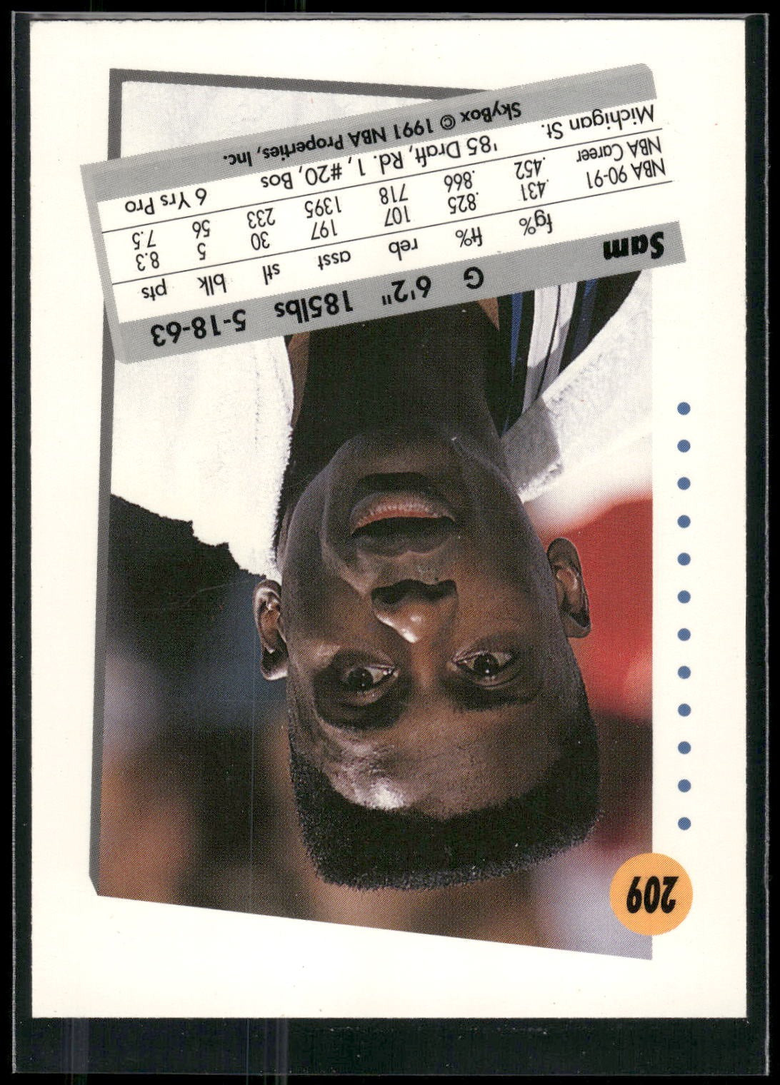 1991-92 SkyBox #209 Sam Vincent