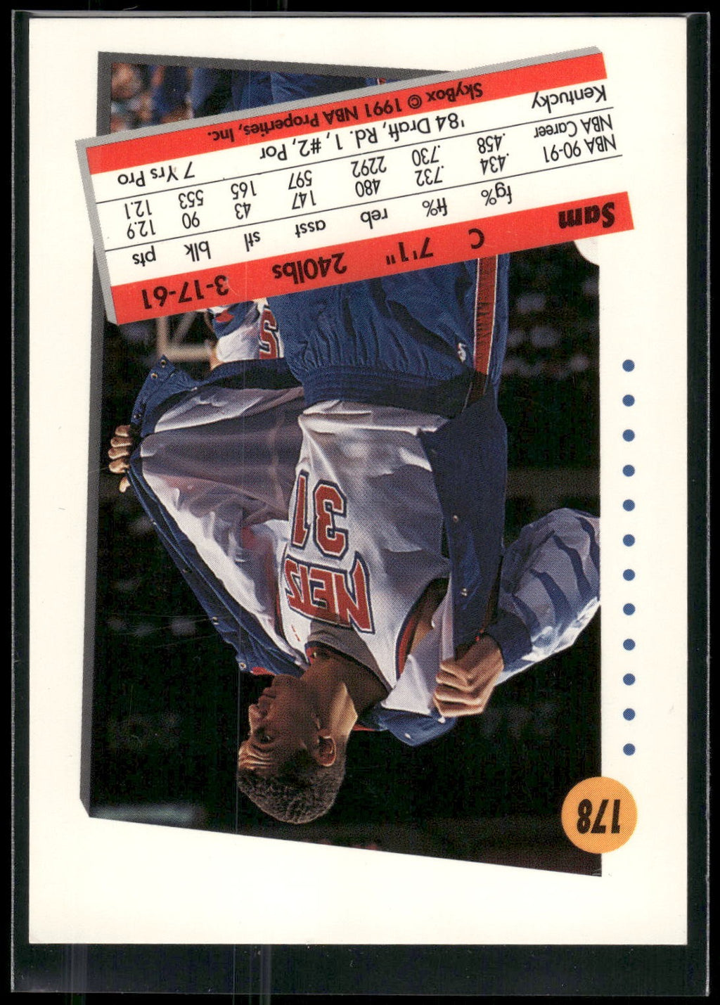1991-92 SkyBox #178 Sam Bowie