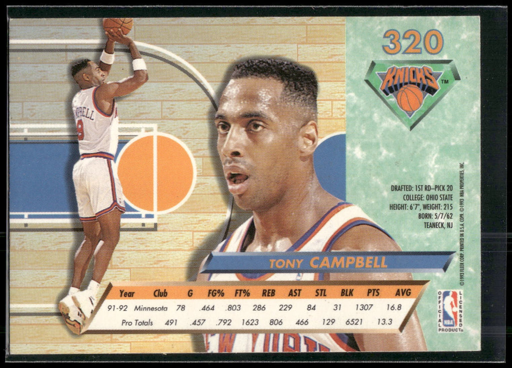 1992-93 Ultra #320 Tony Campbell
