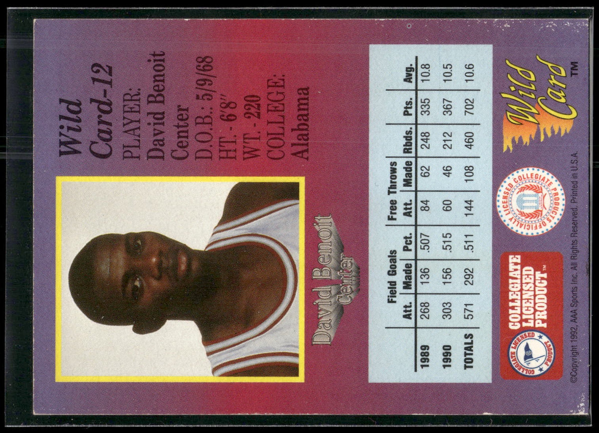 1991-92 Wild Card #12 David Benoit