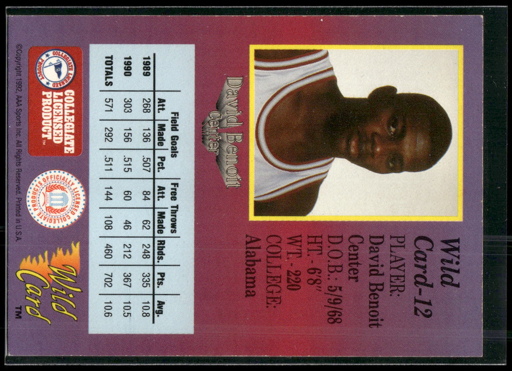 1991-92 Wild Card #12 David Benoit